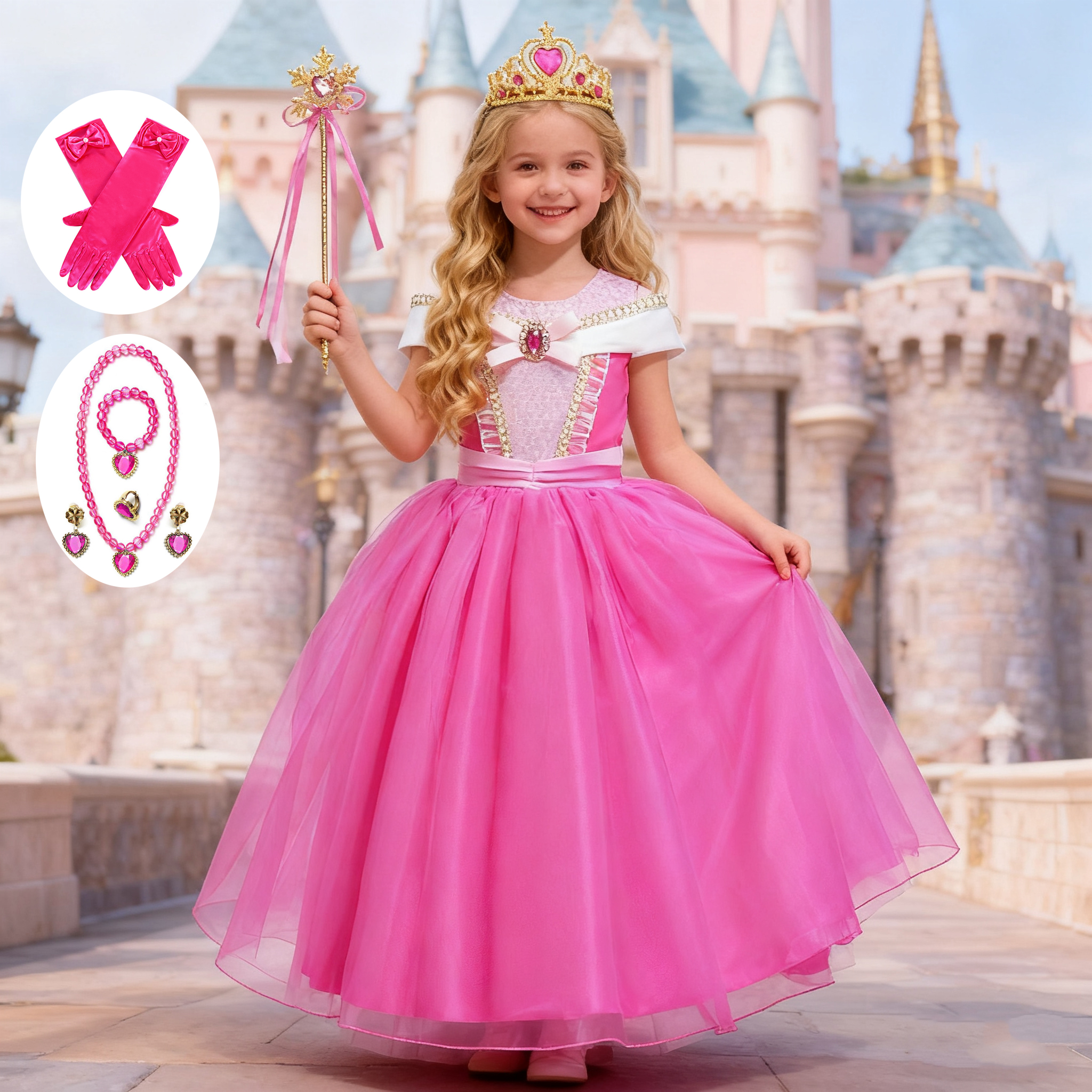 Baby Clothing Europe - Girl Pink Dress Aurora Kids Cosplay