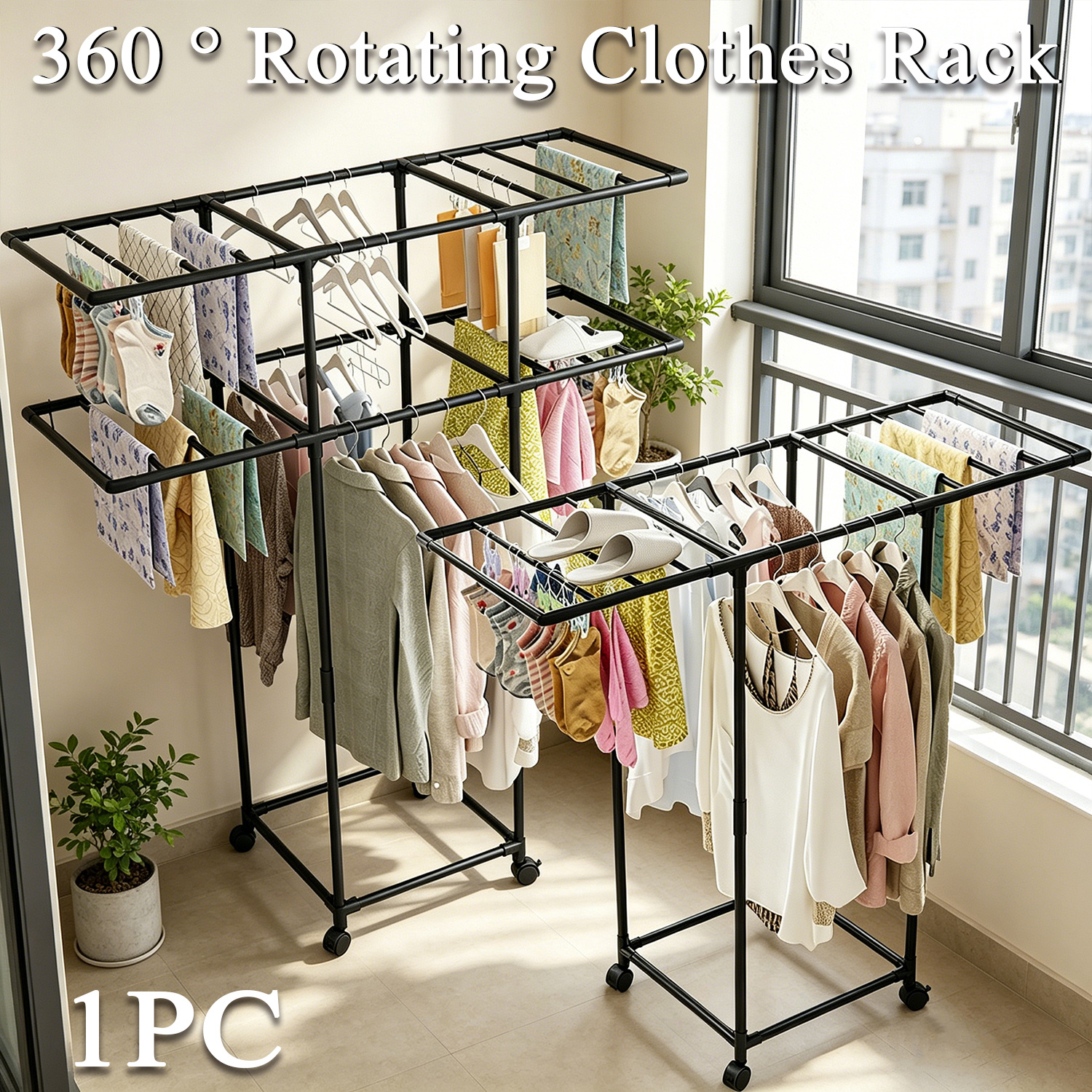 Baby Clothing Rack - Standing Clothes Drying Rack with Extension