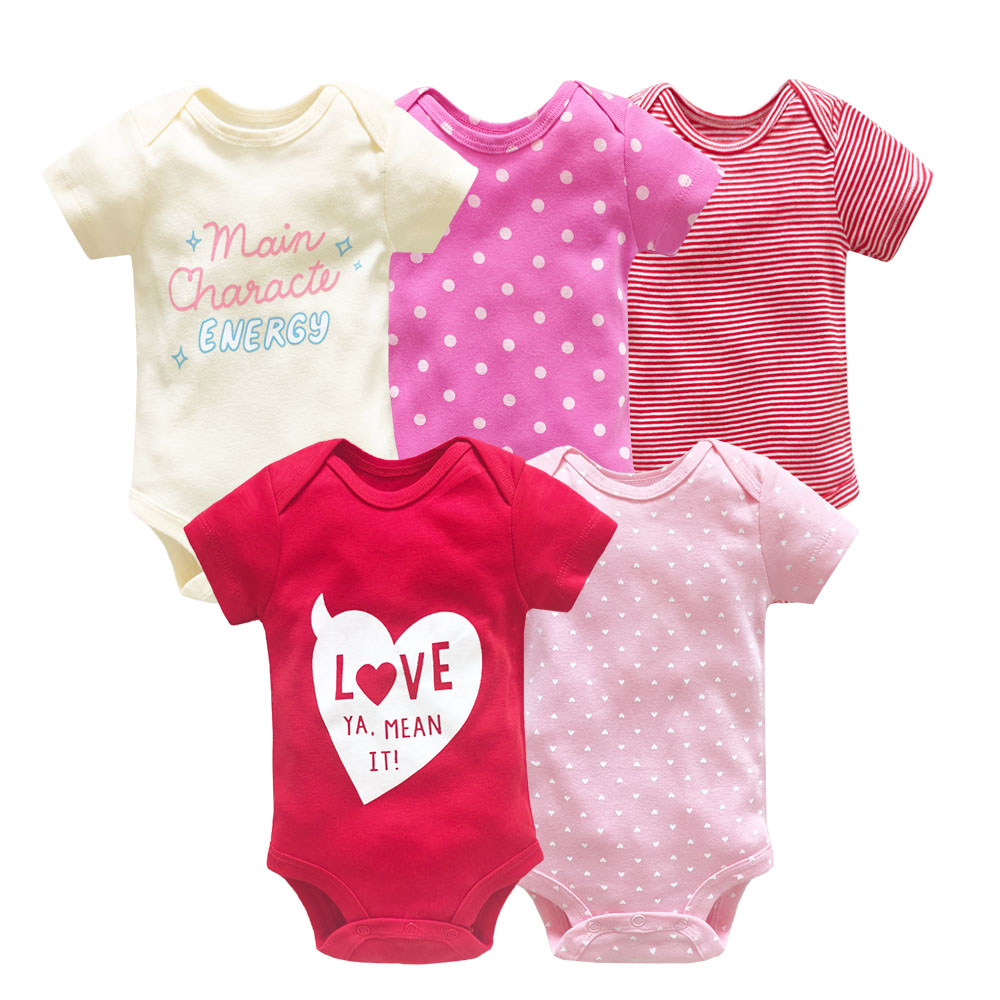 Baby Clothing Outlet - 5PCS/Lot Baby Girls Bodysuits Cartoon Baby