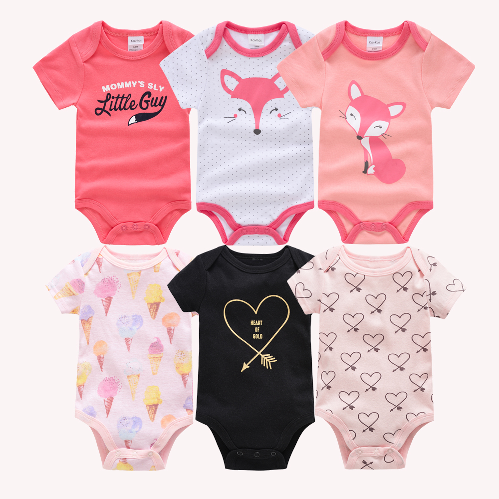 Baby Clothing Outlet - Kavkas Baby Girls Bodysuits 6/3 pcs/lot