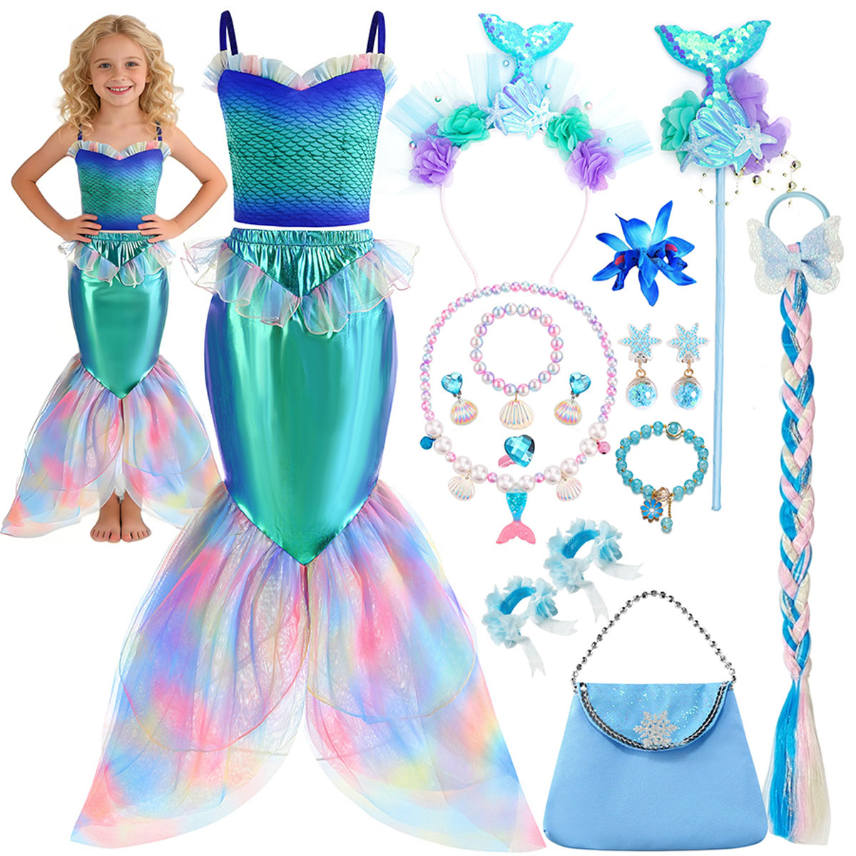 Baby Clothing Europe - Disney Sleeveless Cute Mermaid Dress Split