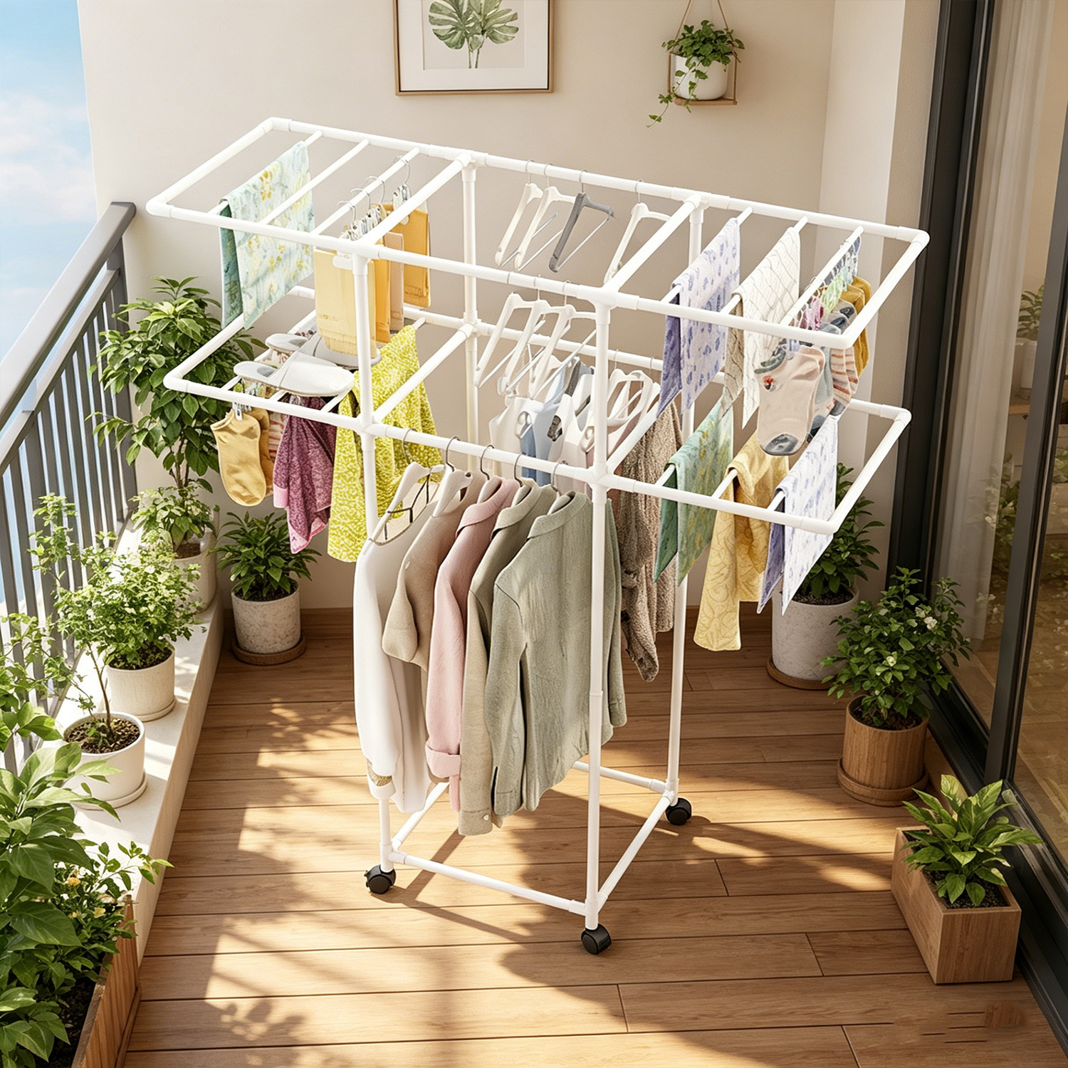 Standing Clothes Drying Rack w - Baby Clothing Rack のレビューと価格