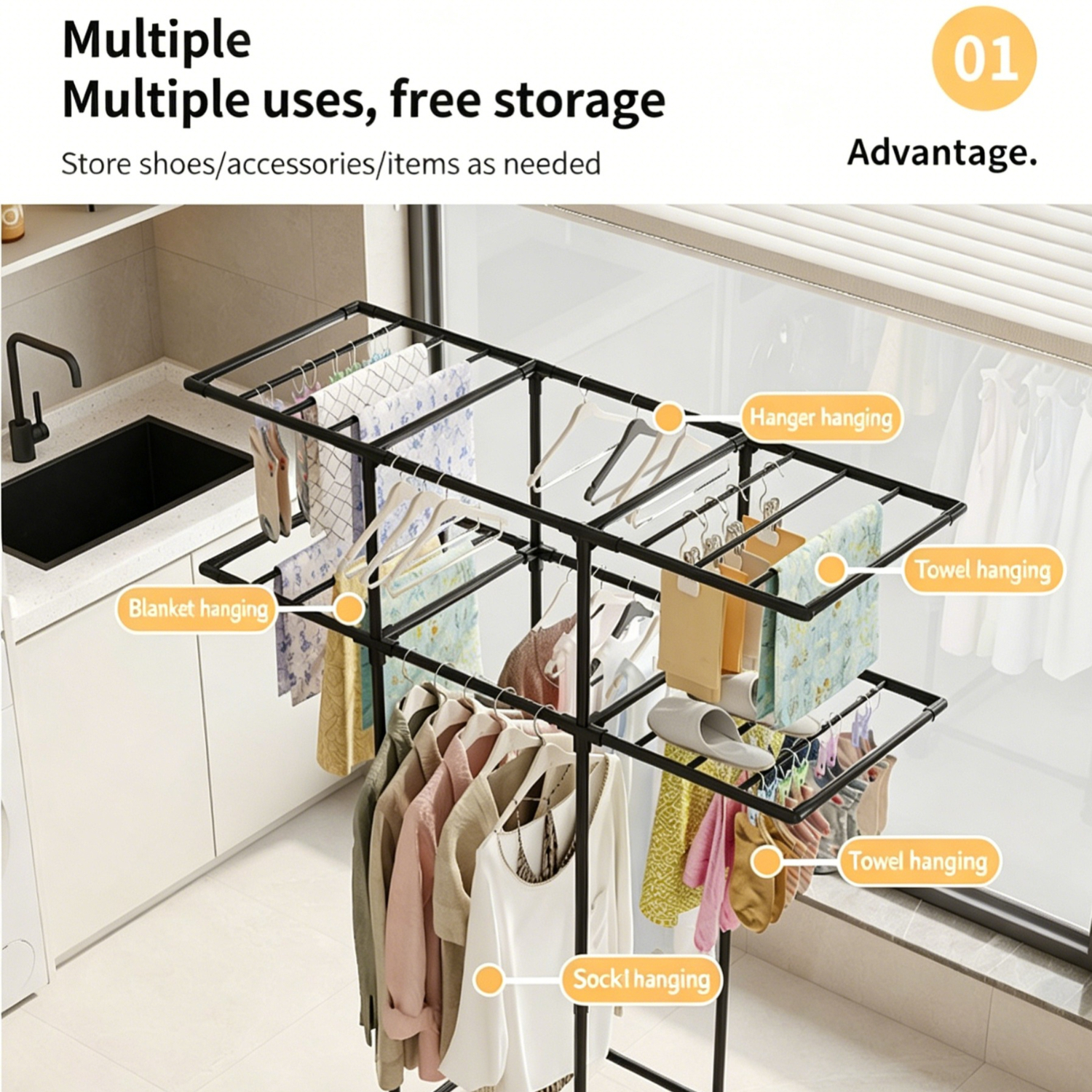 Standing Clothes Drying Rack w - Baby Clothing Rack のレビューと価格