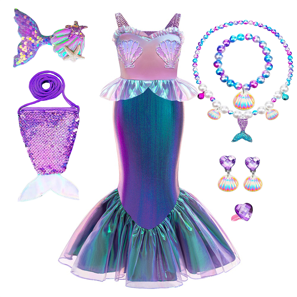7pcs Girls Little Mermaid Cosp - Baby Clothing Europe のレビューと価格