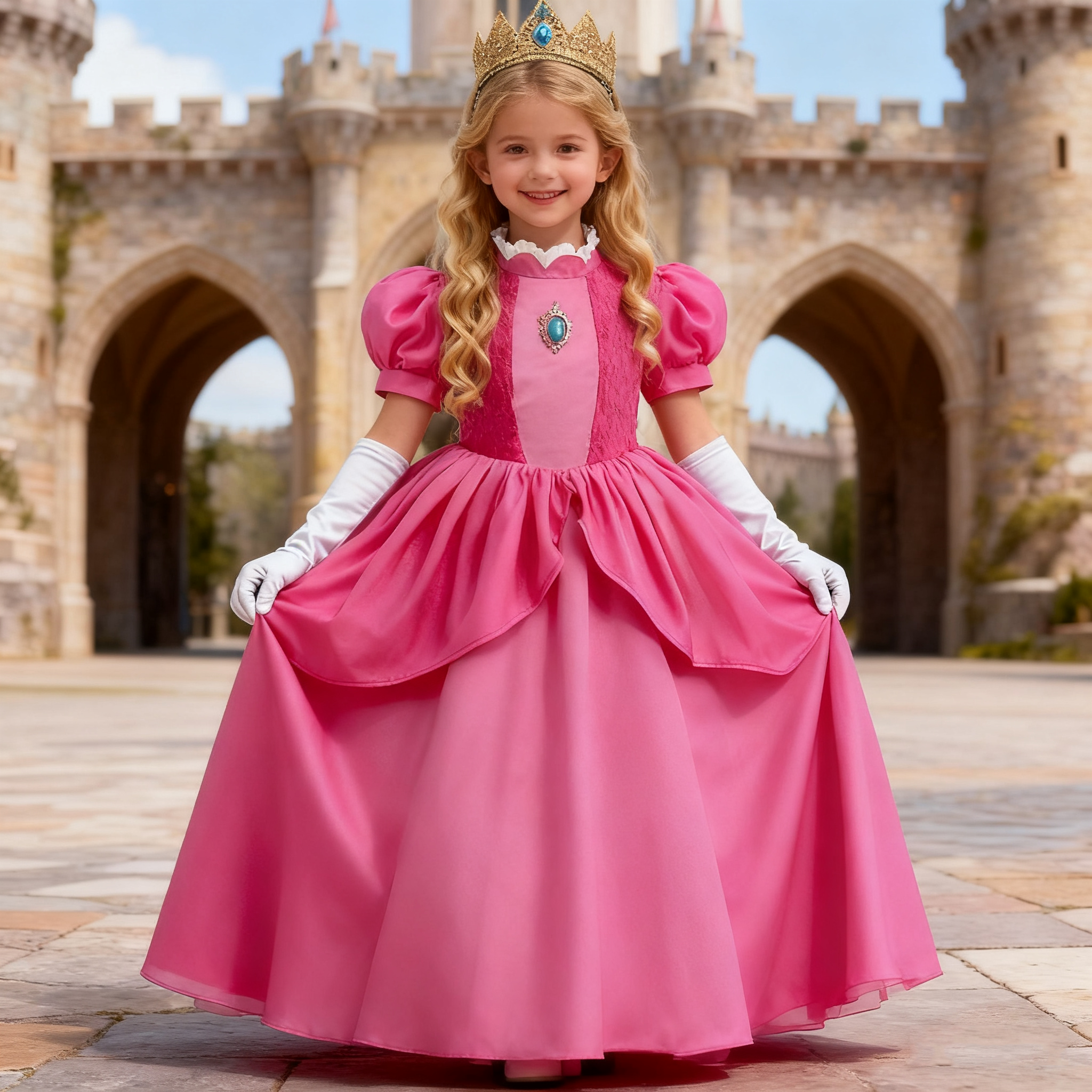 Peach Princess Costume For Gir - Baby Clothing Europe のレビューと価格
