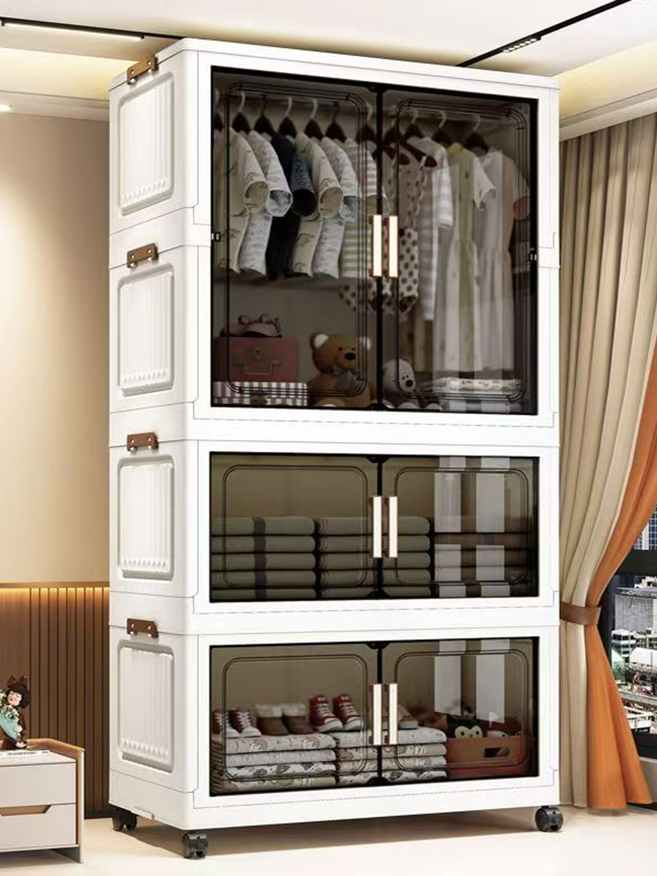 Thickened folding storage cabi - Baby Clothing Cupboard のレビューと価格