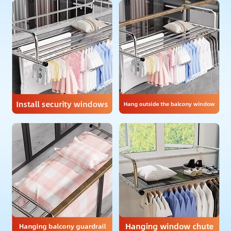 YM Anti-Theft Balcony Shoe-Dry - Baby Clothing Rack のレビューと価格