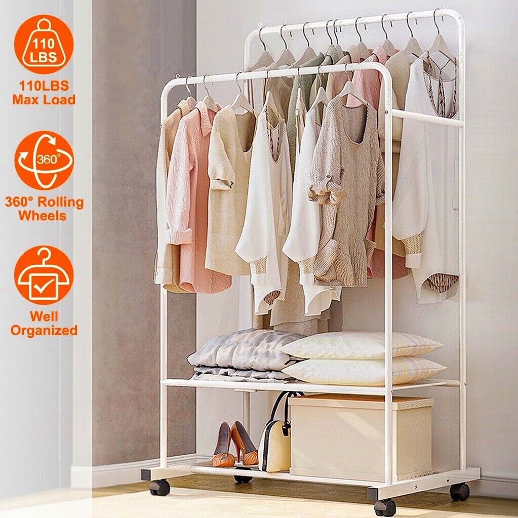 Heavy Duty Rolling Clothes Rac - Baby Clothing Rack のレビューと価格