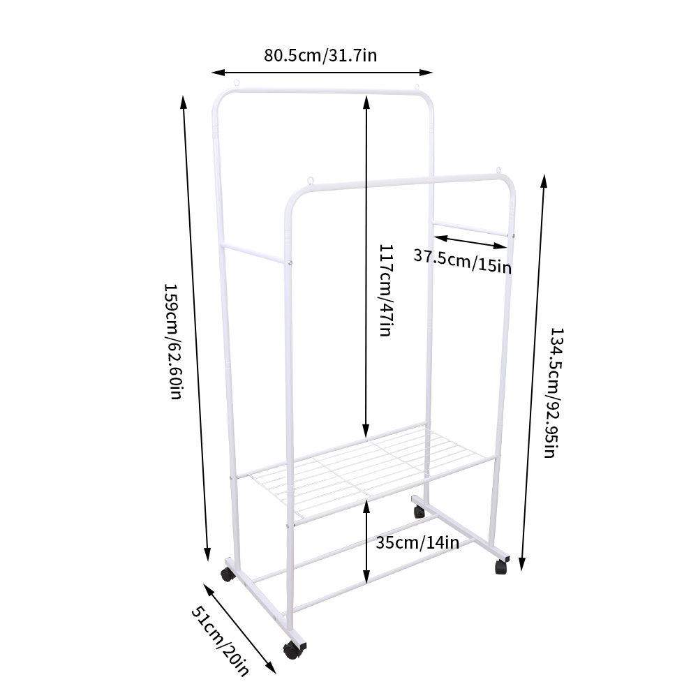 Heavy Duty Rolling Clothes Rac - Baby Clothing Rack のレビューと価格